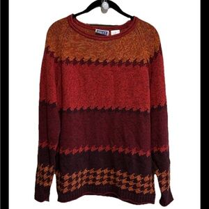 Vintage Erika & Co Sweater Size Medium Colorblock 90’s Grunge Y2K